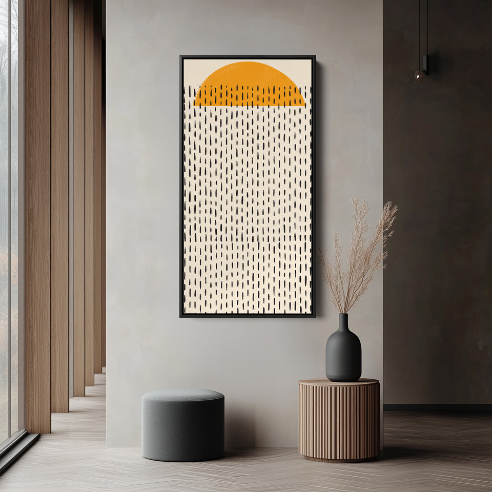 Vertical Wall Art Half Sun Pattern Vertical Canvas For Bedroom