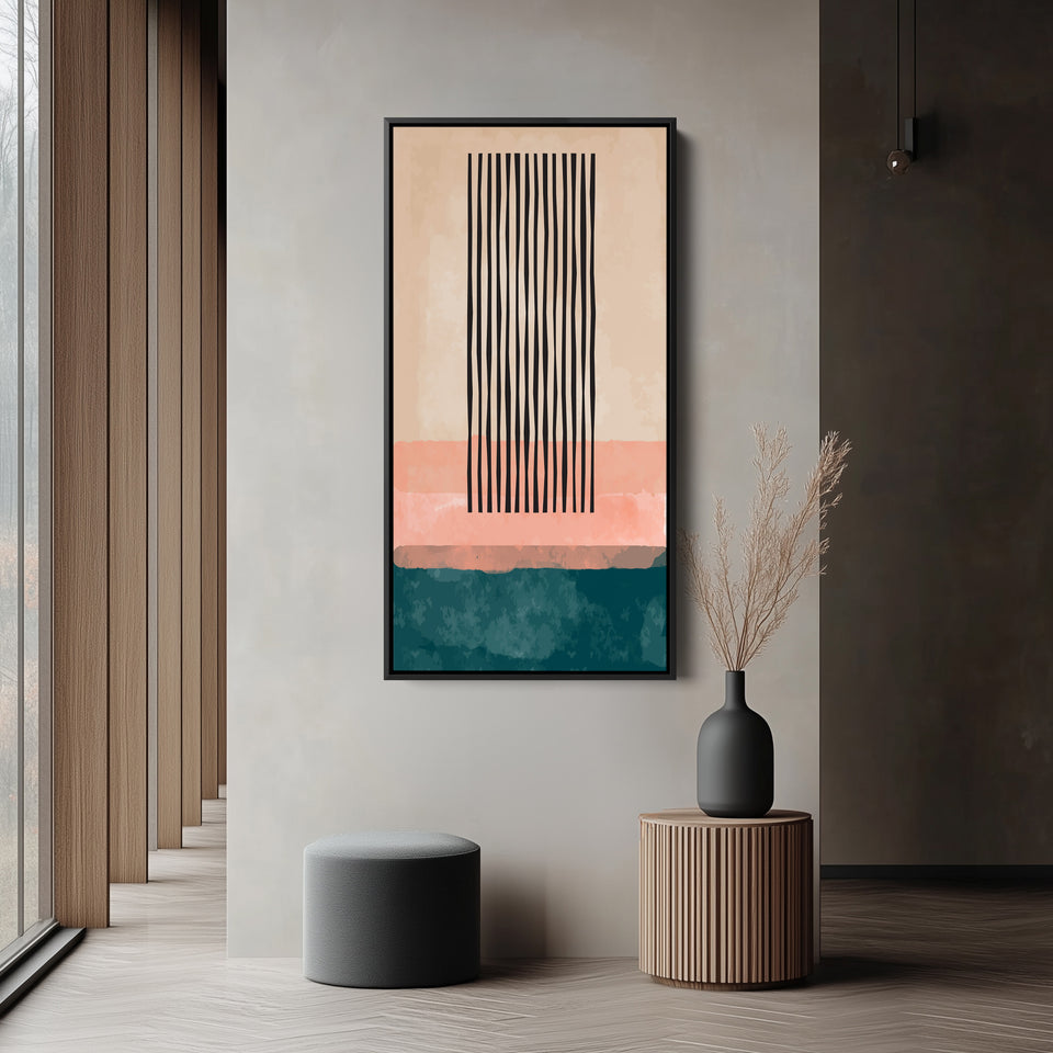 Tall Wall Art Vertical Stripe Abstract Tall Canvas For Hallway