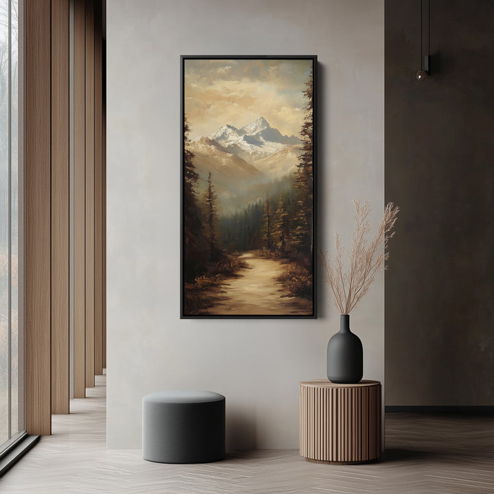 Portrait Wall Art Mountain Path Tall Canvas For Living Room