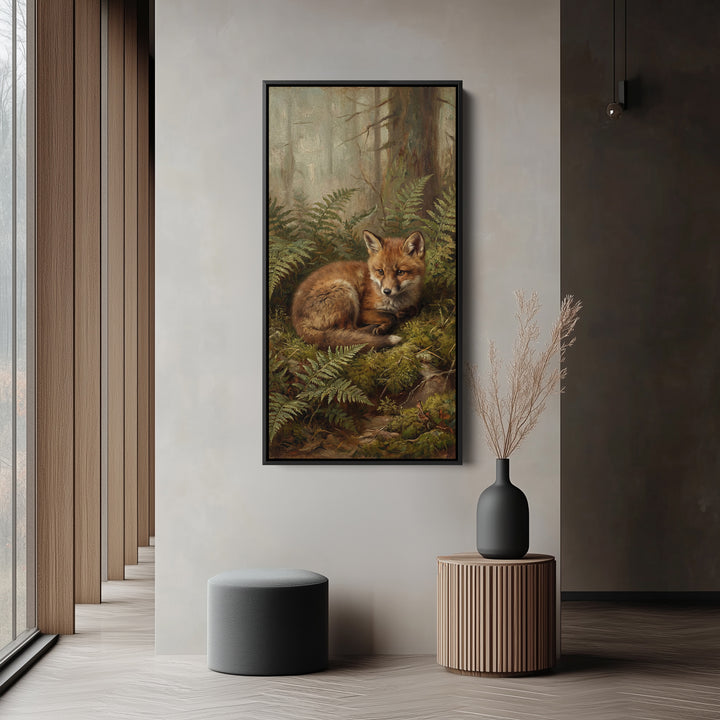 Fox Forest Portrait Large Vertical Wall Art Tall Canvas For Hallway
