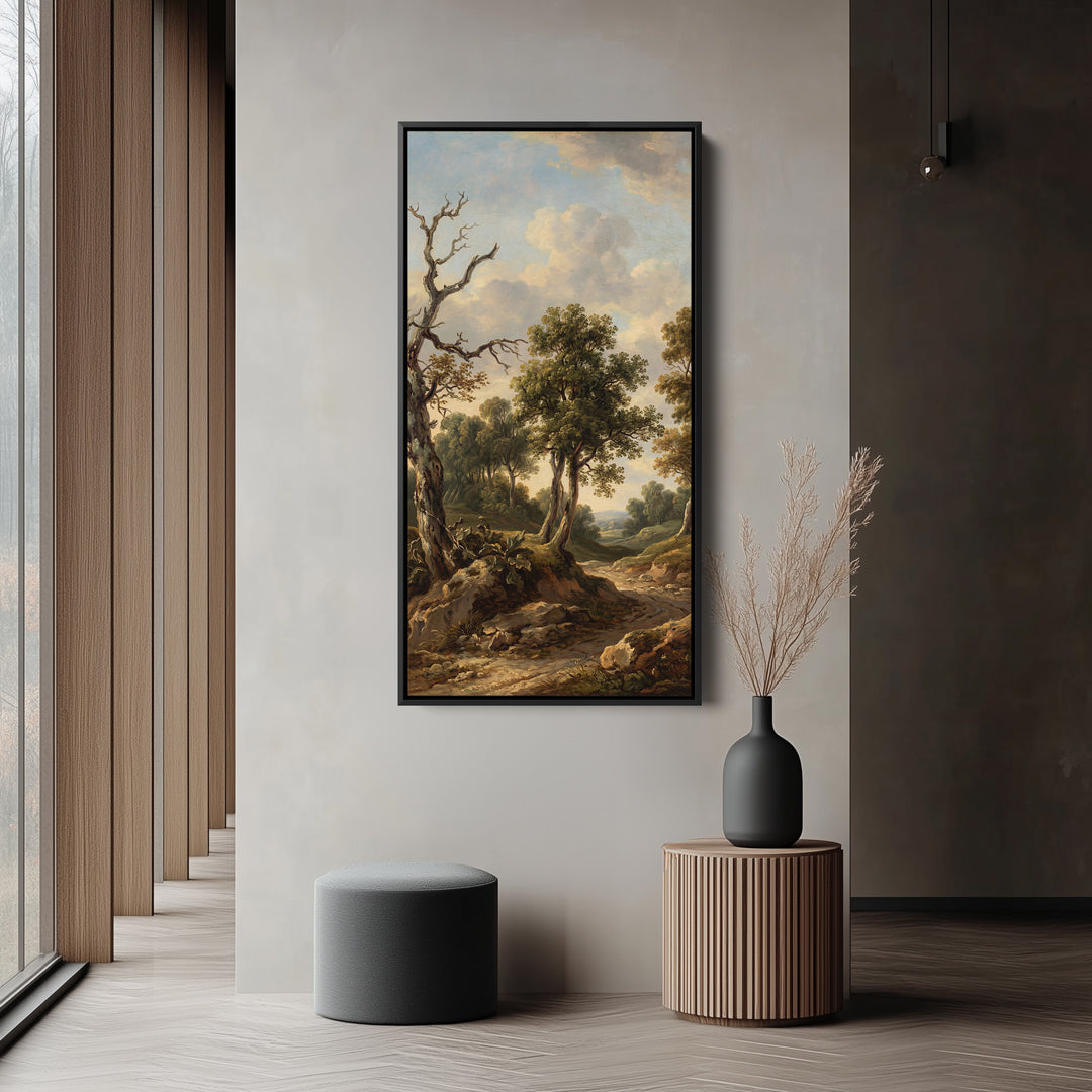 Classical Woodland Landscape Tall Framed Canvas For Hallway