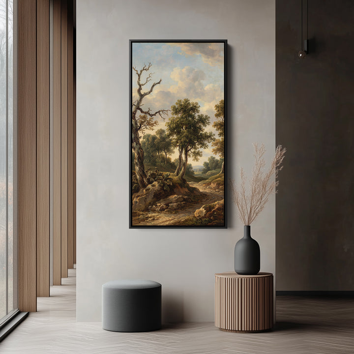 Classical Woodland Landscape Tall Framed Canvas For Hallway