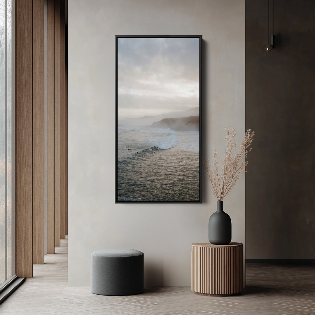 Large Vertical Wall Art Long Wall Art Ocean Waves With Cliffs For Hallway