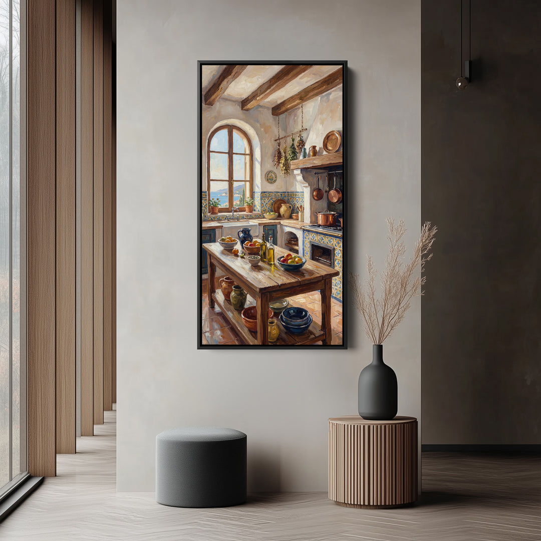 Long Wall Art Rustic Kitchen Interior Tall Canvas For Kitchen