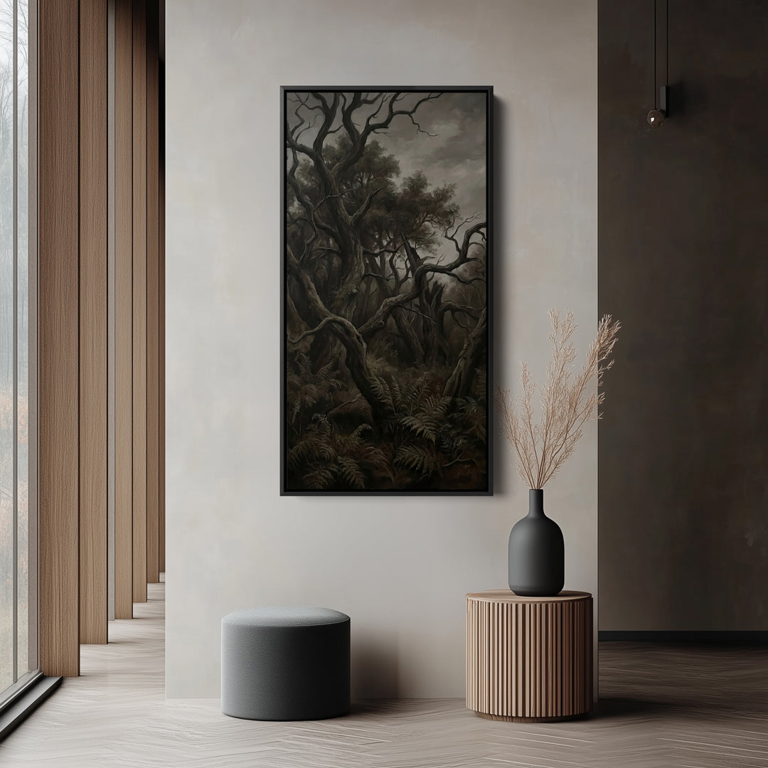 Tall Wall Art Dark Twisted Forest Portrait Wall Art For Kitchen