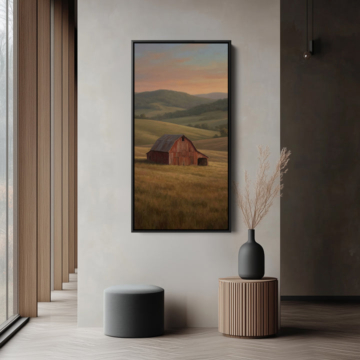 Tall Wall Art Red Barn Countryside Tall Canvas For Kitchen