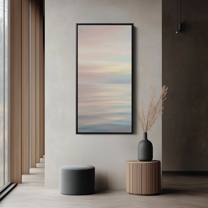 Tall Wall Art Soft Abstract Seascape Portrait Wall Art For Kitchen