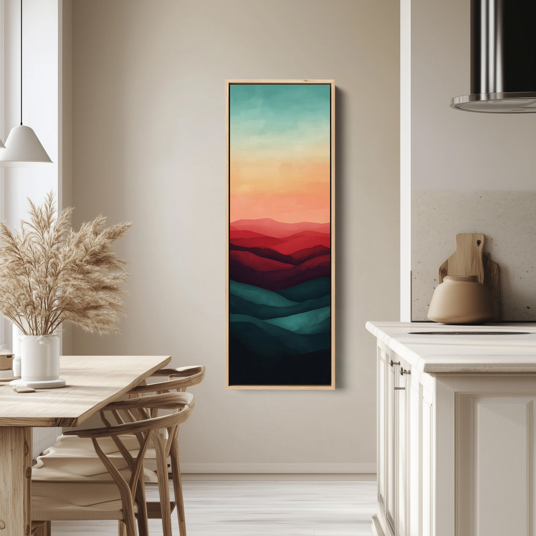 Minimalistische Sonnenuntergang Vertikale Lange Wandkunst