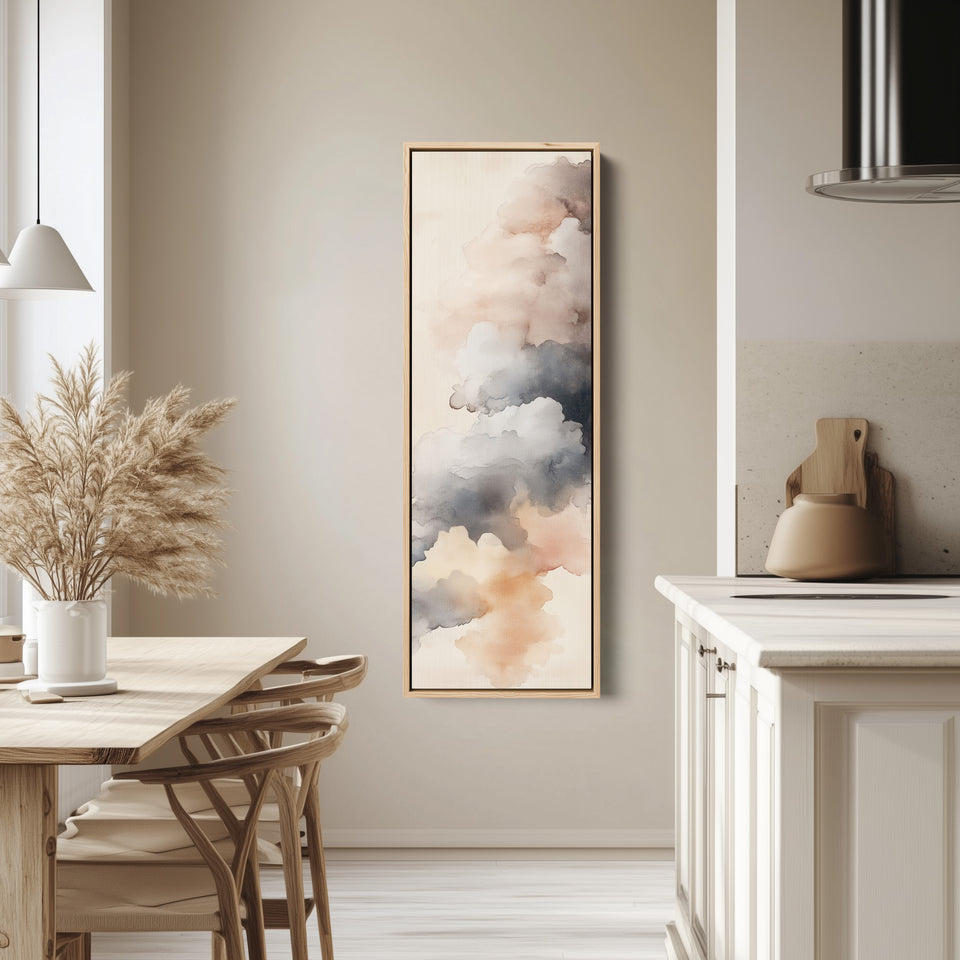 Illustration murale verticale de nuages, fine et haute.