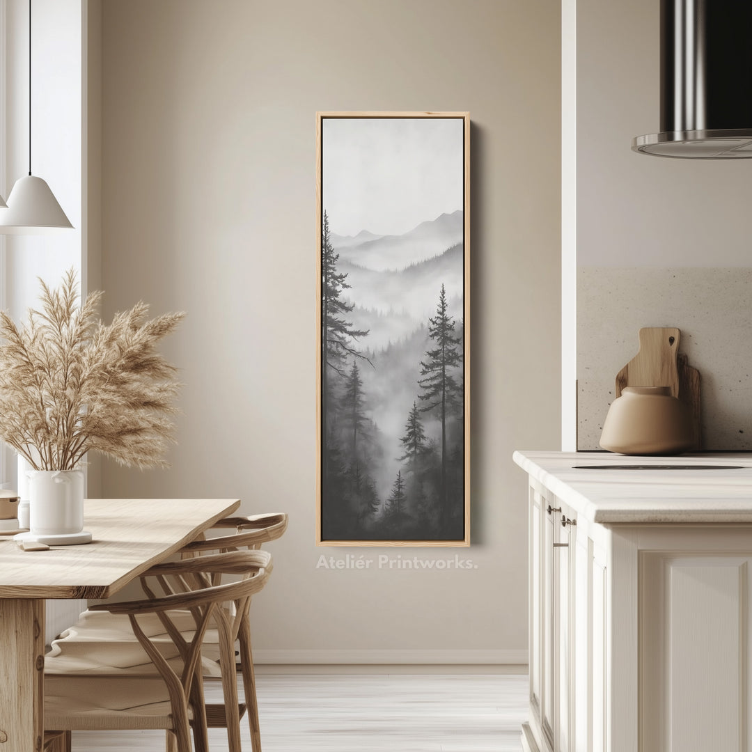 Neutrale Bos Lange Verticale Muurkunst