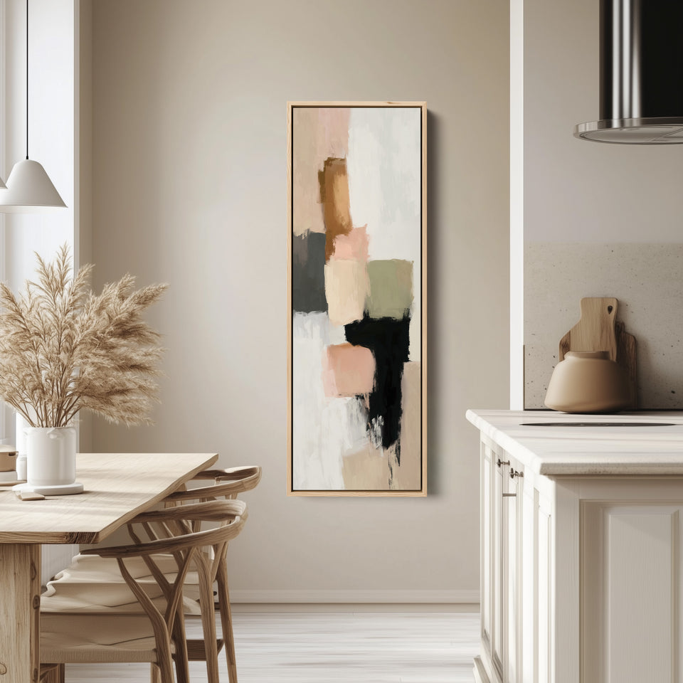 Minimalist Neutral Beige Abstract Vertical Wall Decor
