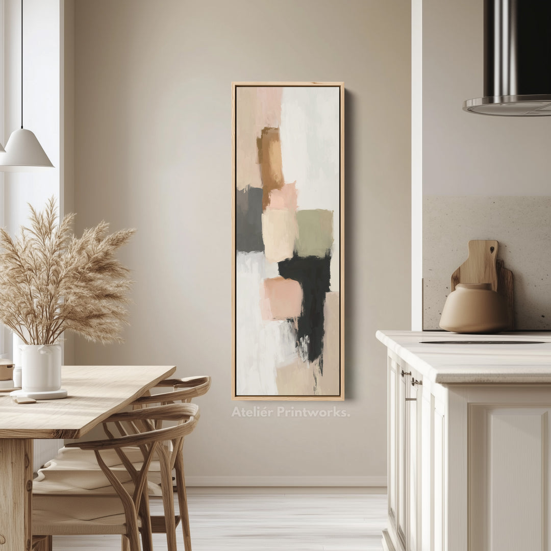 Minimalist Neutral Beige Abstract Vertical Wall Decor