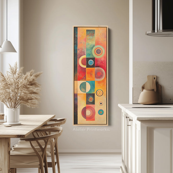 Abstract Circles and Lines Vertical Long Wall Art