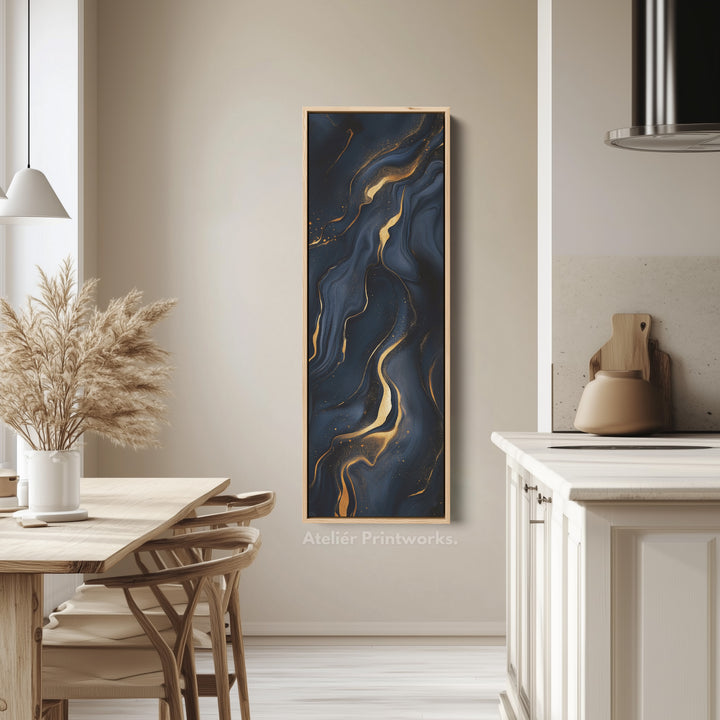 Gold Marble Abstract Long Vertical Wall Decor