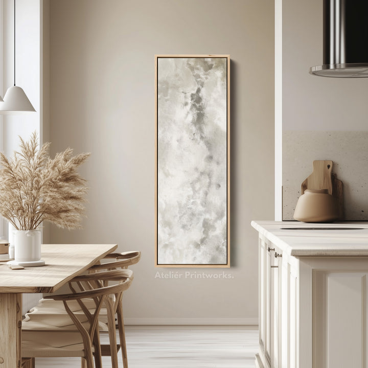 Large Long Narrow Canvas Wall Art - Beige & Grey