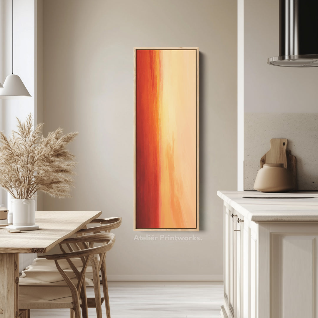 Red & Orange Abstract Skinny Tall Vertical Large Canvas Wall Art