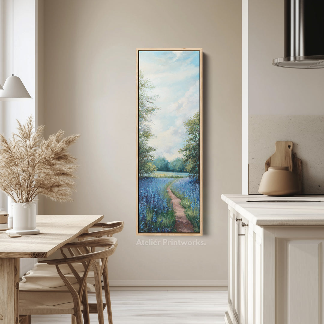 Bluebell Large Painting Vertical Long Wall Art Large Canvas Decor