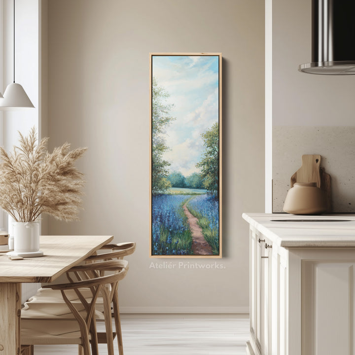 Bluebell Large Painting Vertical Long Wall Art Large Canvas Decor