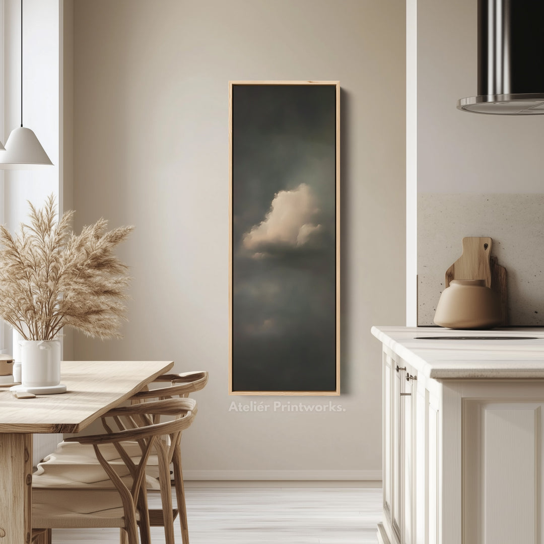 Dramatic Cloud Large Canvas Framed Wall Art Long Vertical Wall Decor
