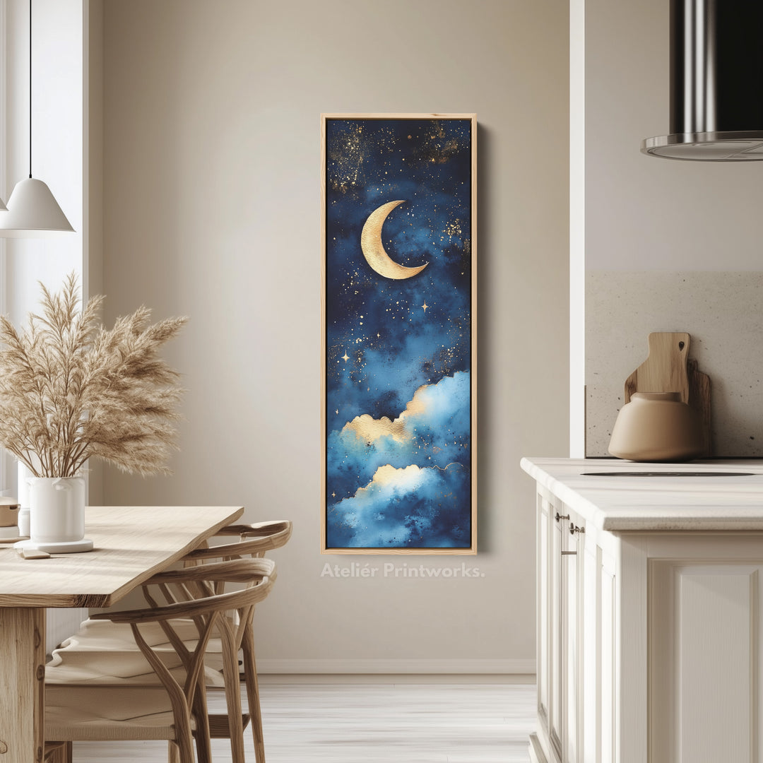Starry Night Sky Wall Art Long Skinny Narrow Canvas Wall Art