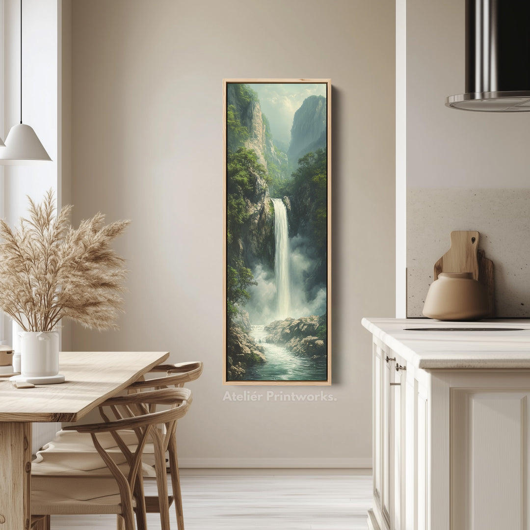 Long Narrow Vertical Large Canvas Wall Decor Waterfall
