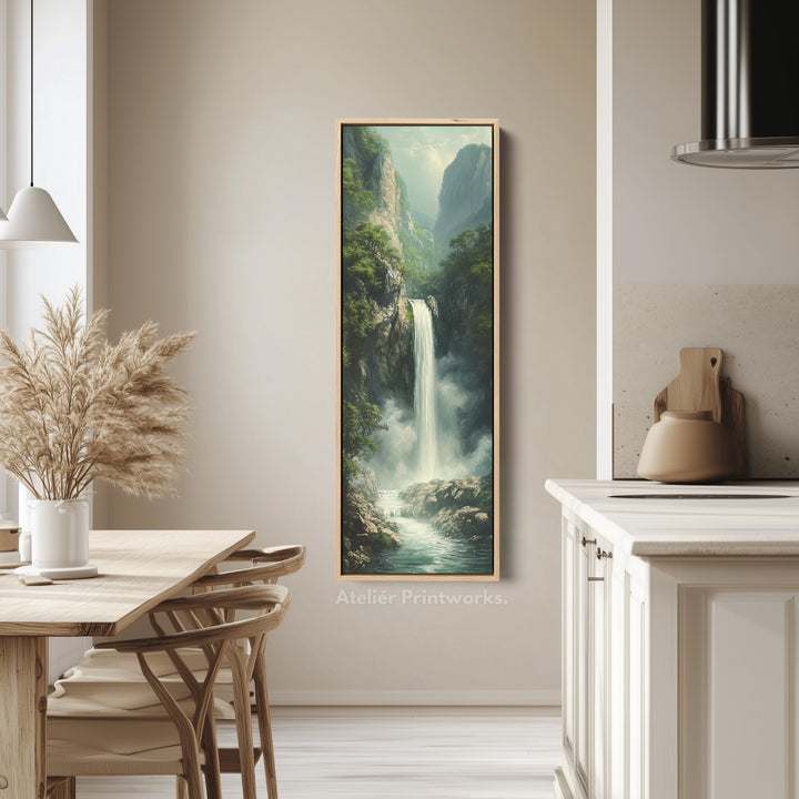 Long Narrow Vertical Large Canvas Wall Decor Waterfall