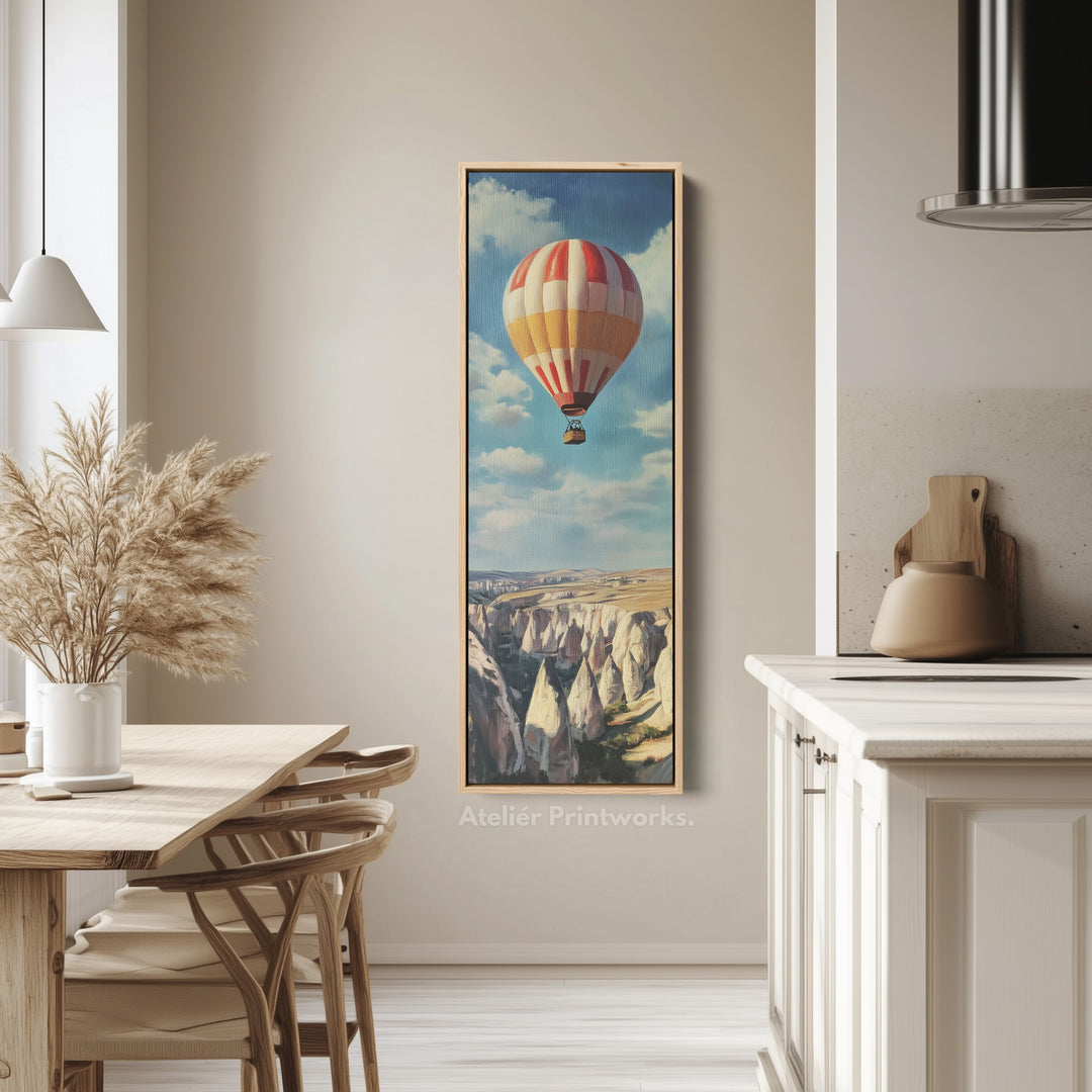 Cappadocia Balloons Long Narrow Vertical Large Canvas Wall Decor