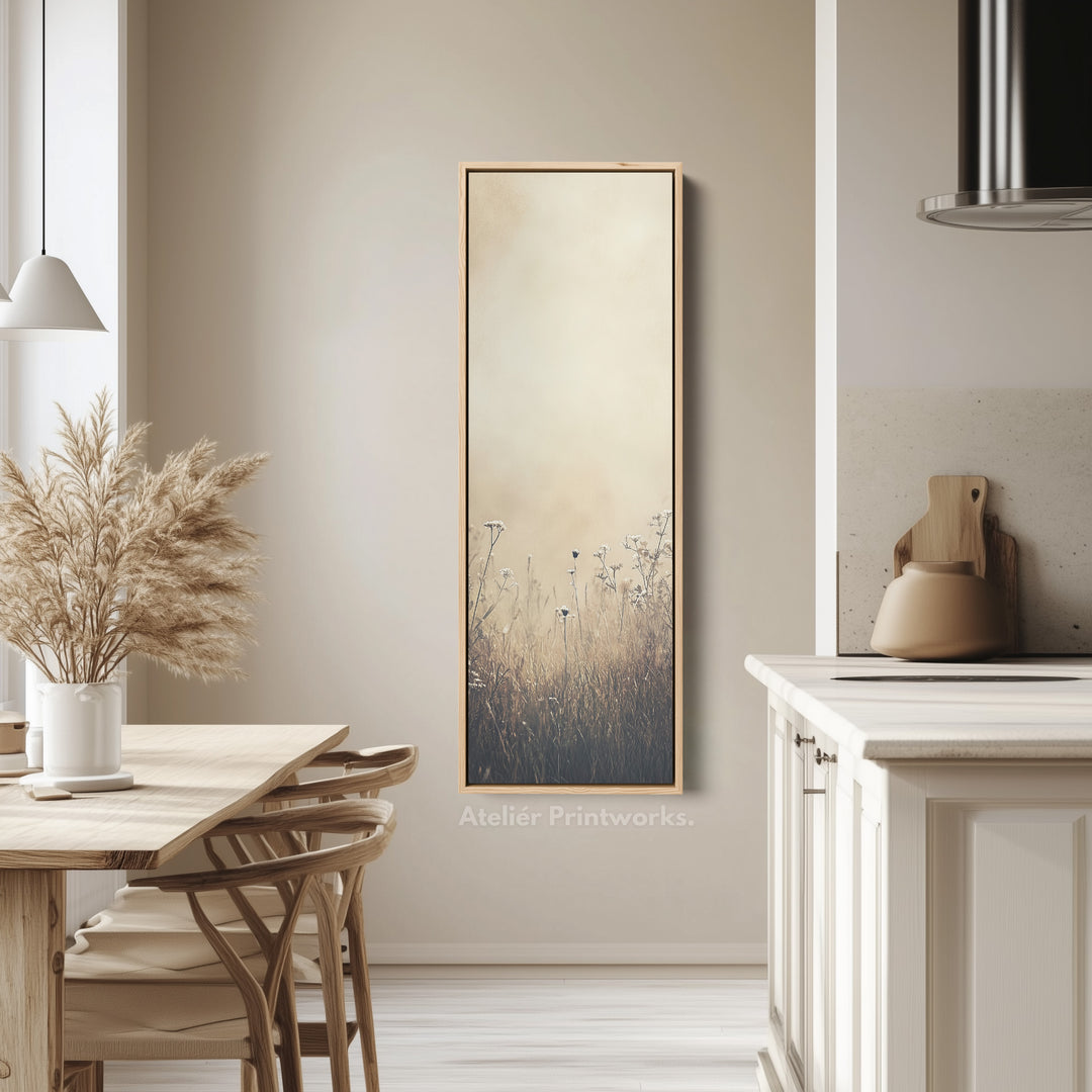 Wild Meadow Vertical Tall Wall Art Large Framed Canvas