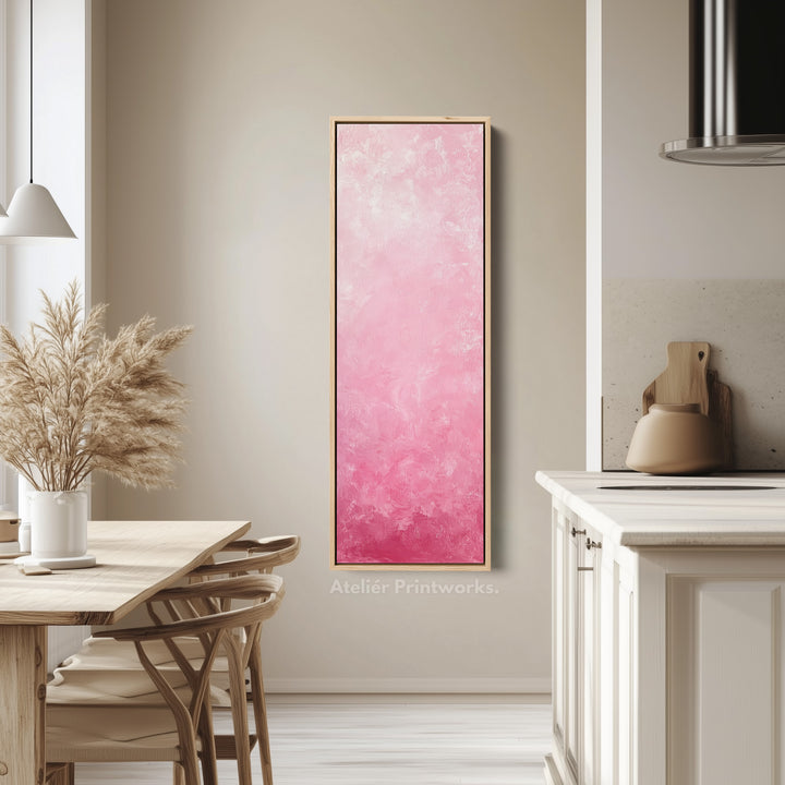 Abstract Pink Vertical Wall Art - Tall Long Narrow Vertical Wall Decor