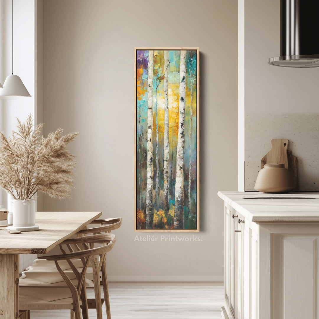 Birch Tree Long Narrow Vertical Wall Art Large Canvas Wall Decor