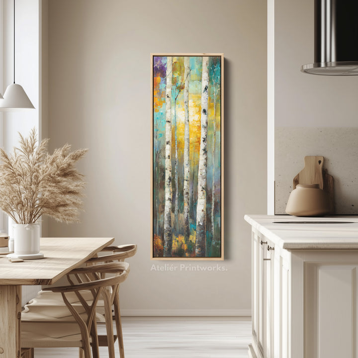 Birch Tree Long Narrow Vertical Wall Art Large Canvas Wall Decor