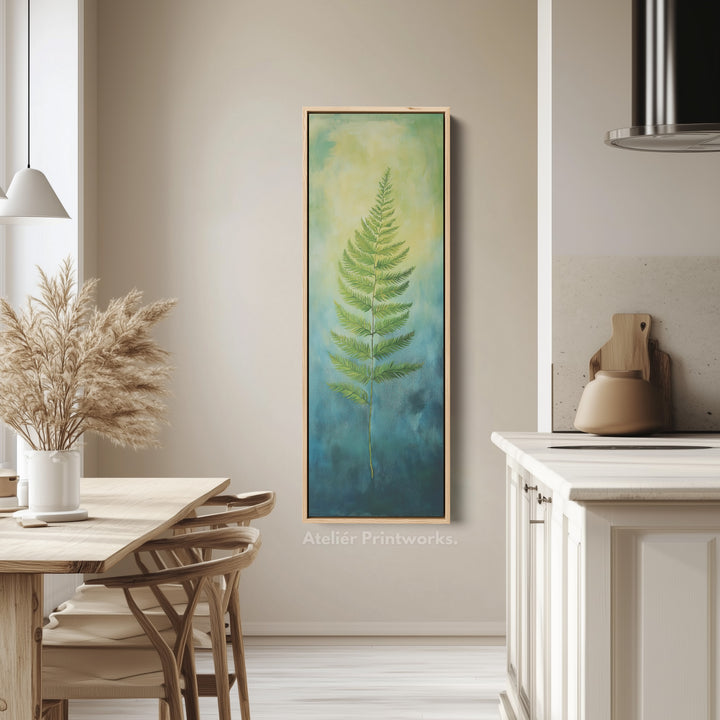 Fern Long Narrow Framed Canvas Wall Art For Living Room