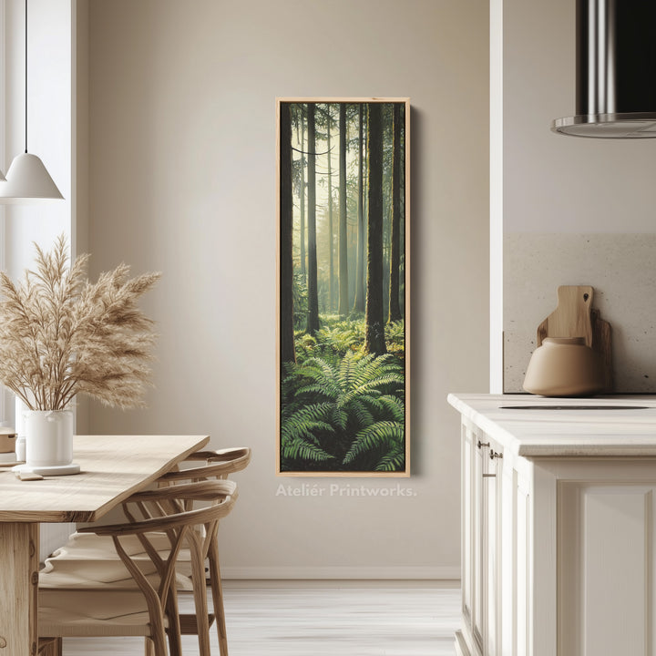 Fern Forest Long Narrow Framed Canvas Wall Art For Living Room