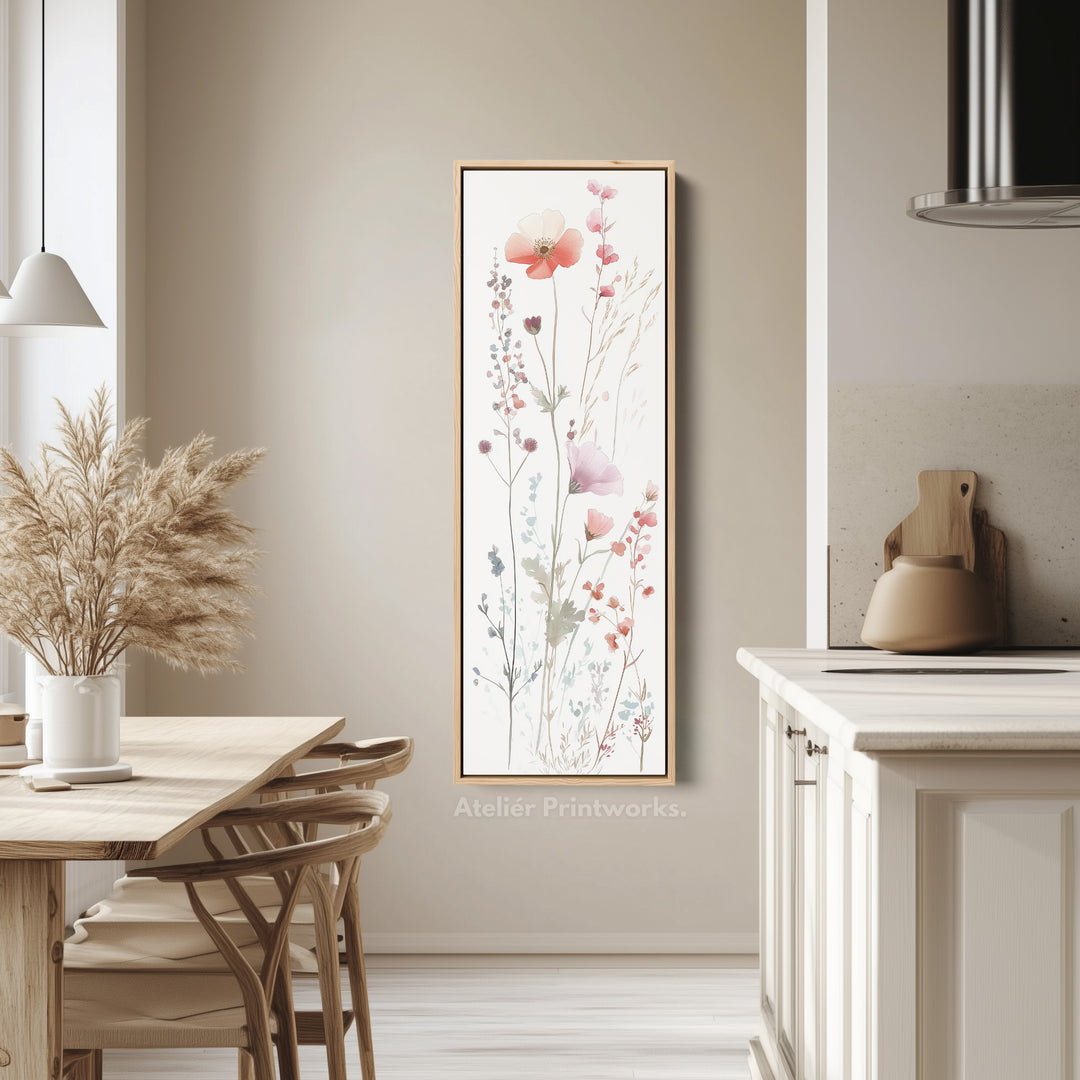 Wild Flower Long Tall Vertical Framed Canvas Wall Art