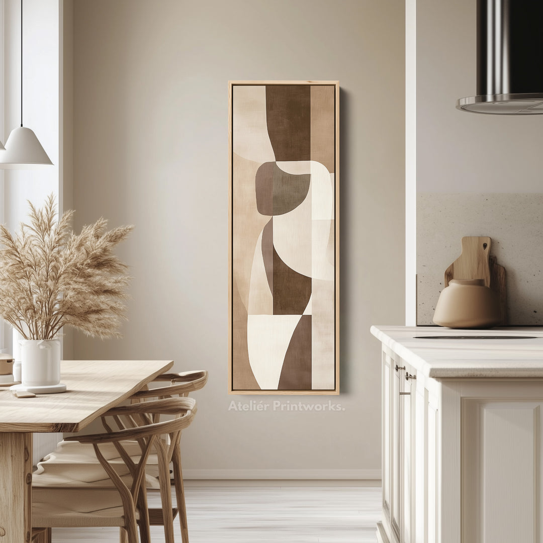 Hall Way Abstract Beige Large Vertical Long Skinny Wall Art