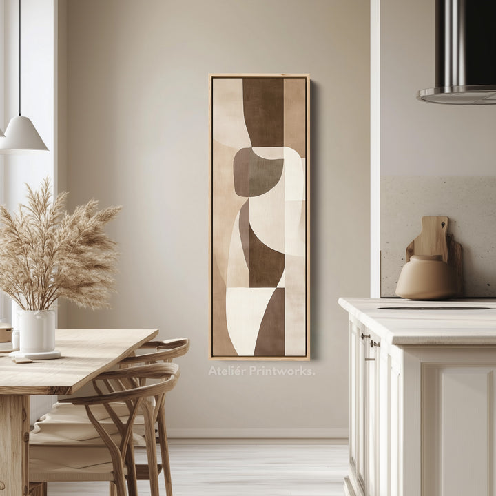 Hall Way Abstract Beige Large Vertical Long Skinny Wall Art