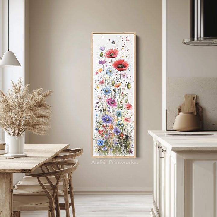 Bedroom Wall Art Vertical Long Decor Wild Flowers