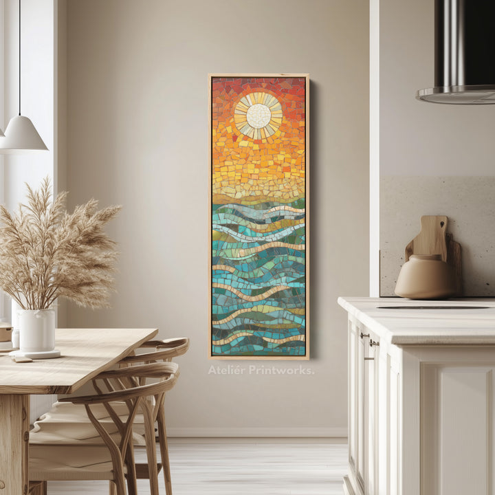 Vertical Hallway Mosaic Sun Wall Art Long & Narrow
