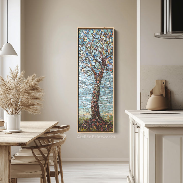 Vertical Bedroom Mosaic Tree Wall Art Long & Narrow