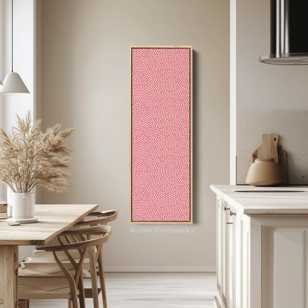Red & Pink Wriggly Vertical Narrow Wall Art