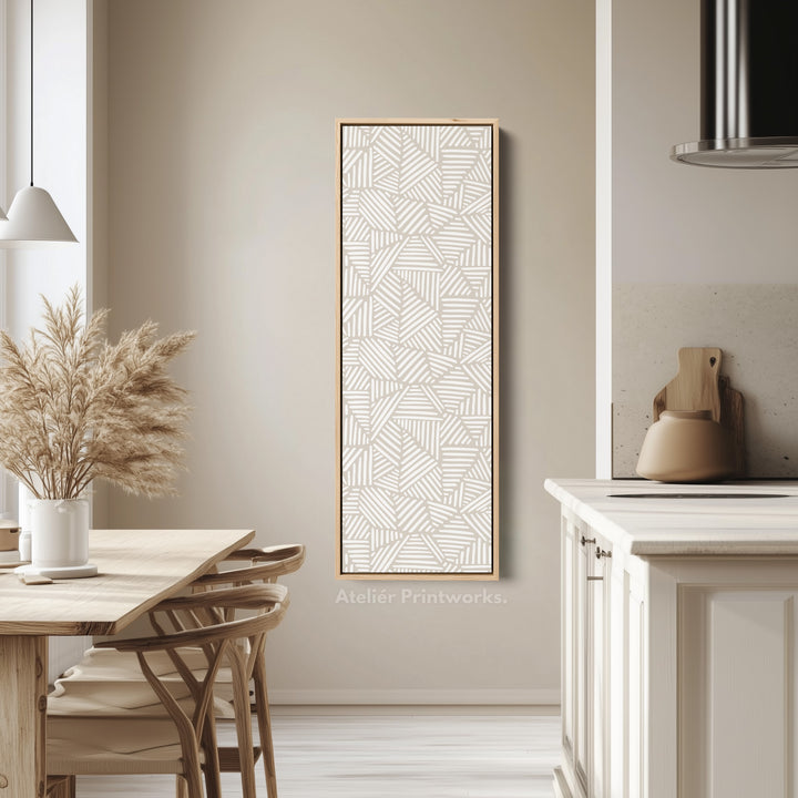 Minimalist Beige Geometric Long Vertical Wall Decor