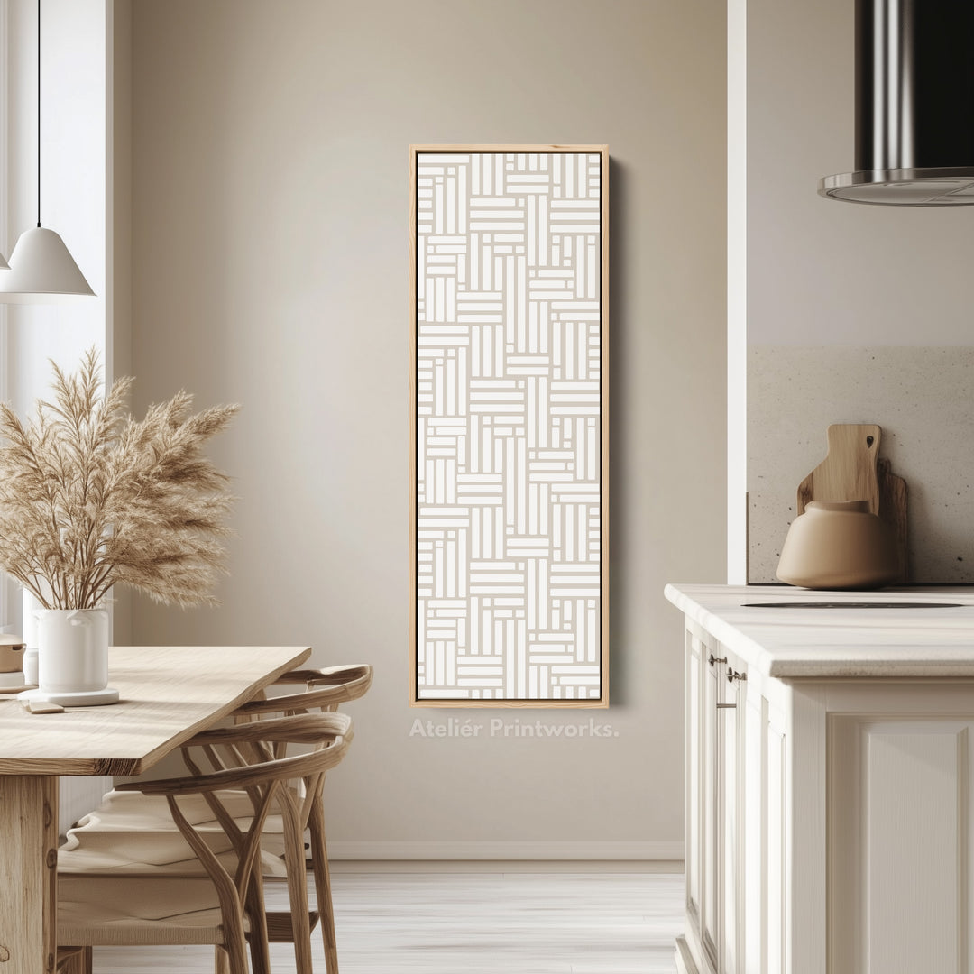 Beige & White Vertical Narrow Wall Art