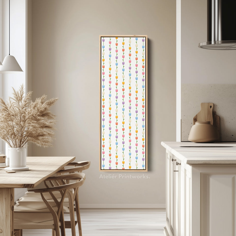 Vertical Colorful Tulips Kids Room Wall Decor