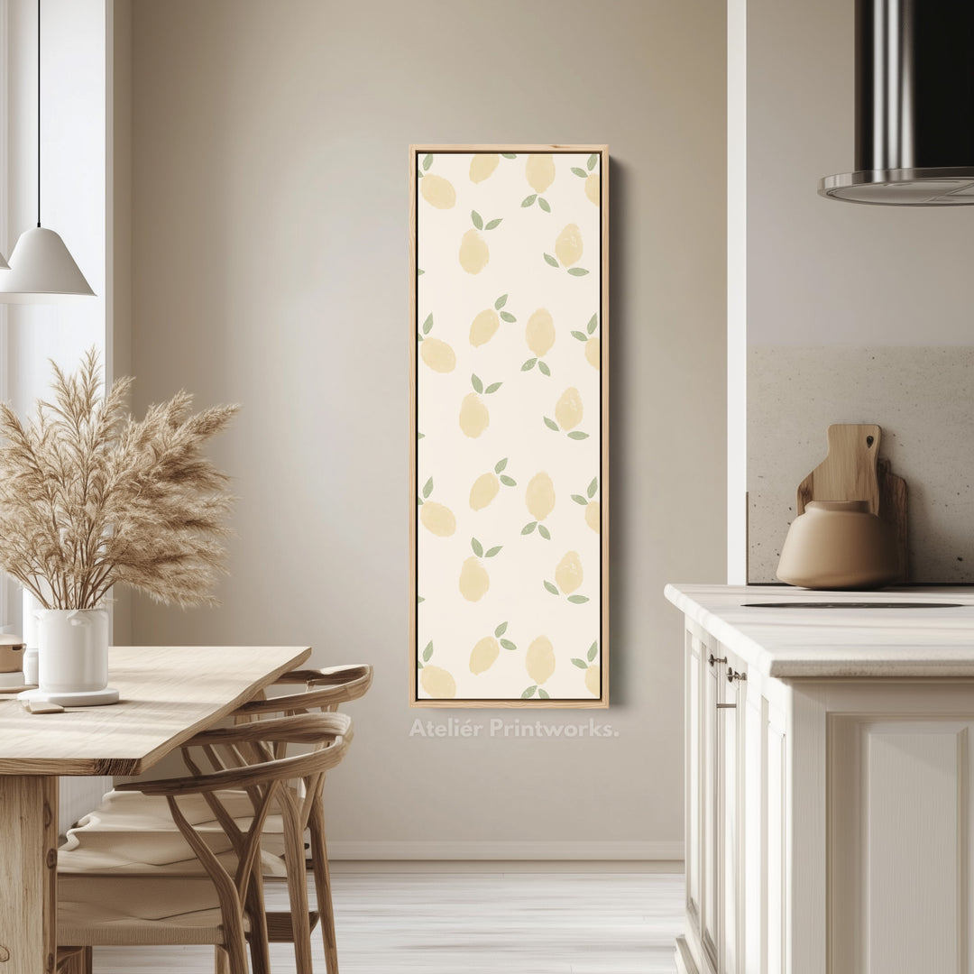 Long Narrow Kitchen Lemon Wall Art Vertical