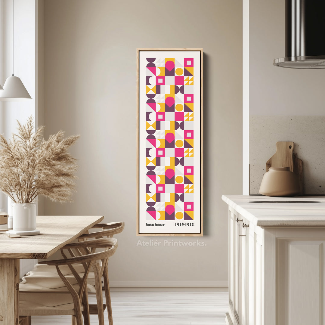 Bauhaus Tall Retro Mid Century Geometric Vertical Wall Art
