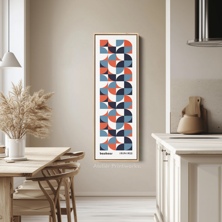 White Large Framed Canvas Beige Bauhaus Wall Art