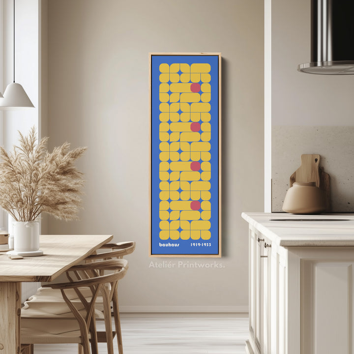 Tall Framed Canvas Long Bauhaus Geometric