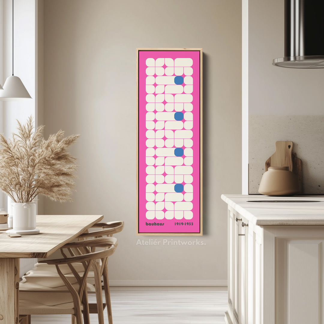Vertical Pink Wall Decor Bauhaus Mid Century