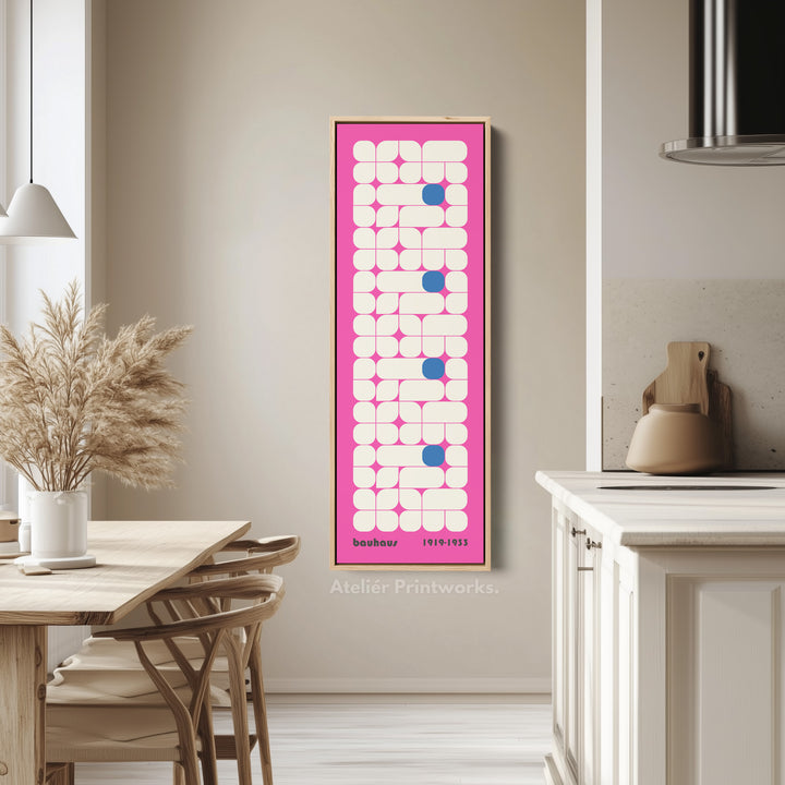 Vertical Pink Wall Decor Bauhaus Mid Century