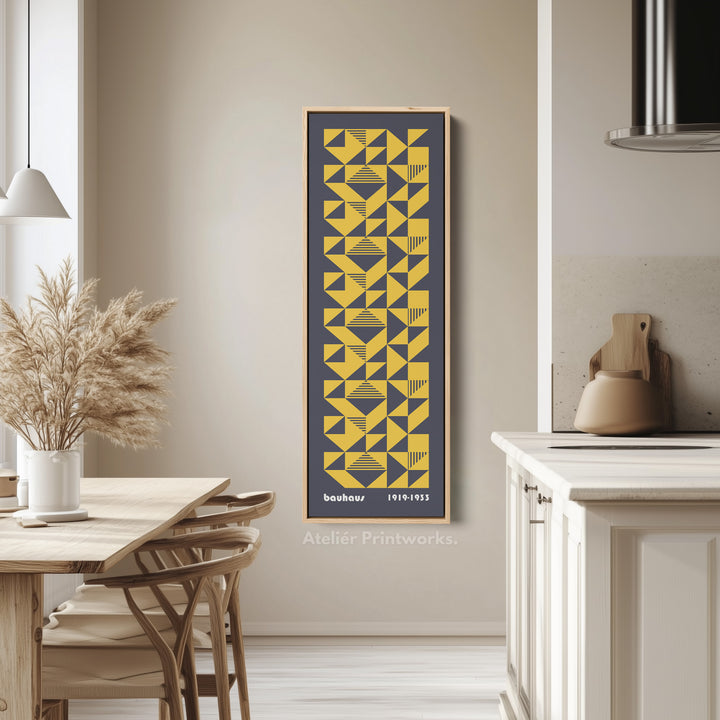 Vertical Dark Blue Decor Bauhaus Mid Century